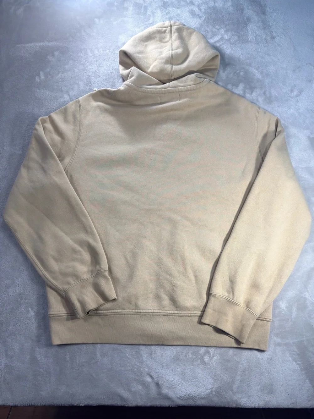 Vintage Polo Ralph Lauren Beige Full Zip Hoodie Men's Sz XL Waffle Lined